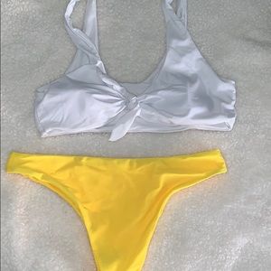 White and yellow bikini